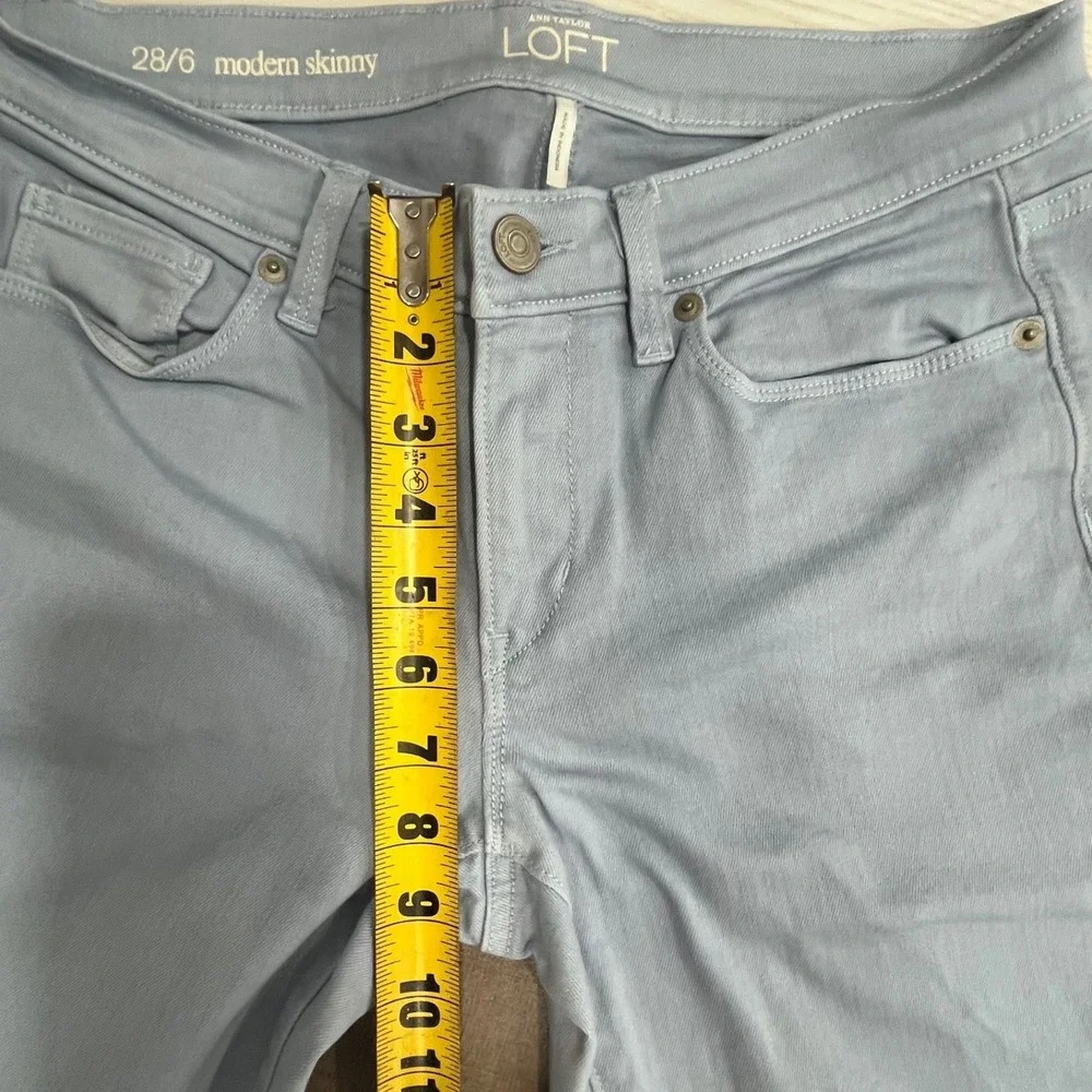 LOFT Modern Skinny Jeans Womens 28/6 Light Blue Stretch Mid Rise Denim Pants